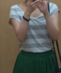 H&M | フレンチスリーブボーダーTシャツ(Tシャツ/カットソー)