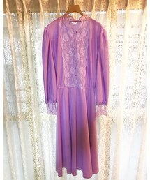 VINTAGE | ヴィンテージレース切り替えワンピース(古着)(ワンピース)