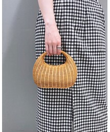 RIVE DROITE | ラタンSHELL型BAG-(かごバッグ)