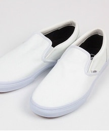 VANS | classic slip-on (crackle) -blanc de blanc/leather-(スニーカー)