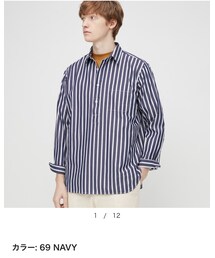 UNIQLO | エクストラファインコットンブロードプルオーバーストライプシャツ(シャツ/ブラウス)