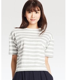 UNIQLO | スラブボーダークルーネックT(Tシャツ/カットソー)