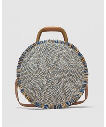 ZARA | ラウンド編み込みバスケット(かごバッグ)