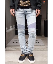 BALMAIN HOMME | バイカーパンツ 【BALMAIN】 Bhr Pants ( Blue )(デニムパンツ)