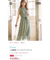 GeeRA | プリーツフレアーワンピース(206306) Mサイズ(ワンピース/ドレス)