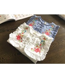 フリルデザイン刺繍ブラウス(シャツ/ブラウス)