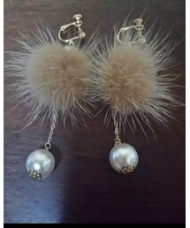 不明 | パークつきファーイヤリング(イヤリング)