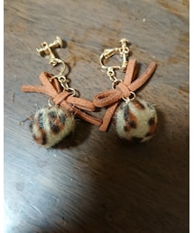 不明 | ファーレオパードイヤリング(イヤリング)