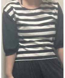 RETRO GIRL | 袖チュールボーダートップス(その他トップス)