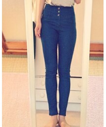 no brand | ハイウエストスキニーパンツ(デニムパンツ)