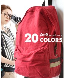 e-zakka mania | twoライン コットン リュックサック(バックパック/リュック)