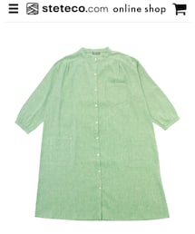 steteco.com | 日本製。サラっとした麻入りワンピース。(シャツワンピース)