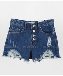 4ボタンショートデニムパンツ(デニムパンツ)