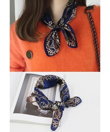 レオパード柄シルクスカーフ(バンダナ/スカーフ)