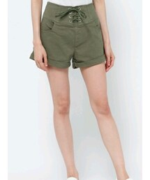 Heather | レースアップハイウエストショートパンツ(パンツ)