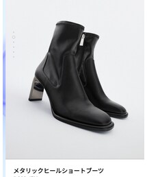 ZARA | メタリックヒールショートブーツ(ブーツ)