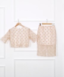 シースルードット柄セットアップ(シャツ/ブラウス)