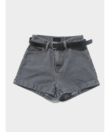 imvely | ベルトセットデニムショートパンツ(デニムパンツ)