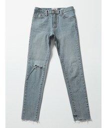 imvely | ヒザ開き裾カットオフデニムパンツ(デニムパンツ)