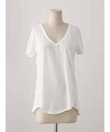 imvely | 波形裾ヴイネックティーシャツ(Tシャツ/カットソー)