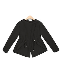 ノーカラーショート丈中綿ジャケット(ノーカラージャケット)