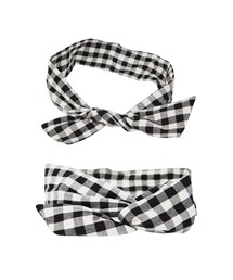 ギンガムチェックワイヤー入りヘアバンド(ヘアバンド)