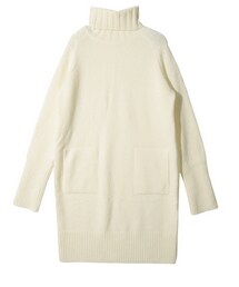 タートルネックポケニットロングワンピース(ワンピース)