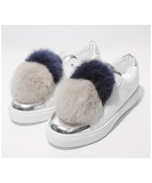 ファーボンボンレザースニーカー(スニーカー)