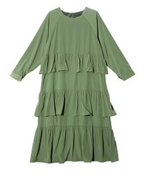 ベルベットティアードフリルロングワンピース(ワンピース)