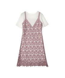 STYLENANDA | Tシャツドッキングフラワーレースワンピース(ワンピース)