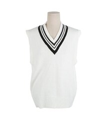 STYLENANDA | カラーラインVネックニットベスト(ベスト)