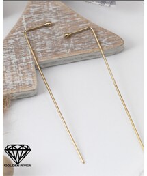 GOLDEN RIVER | K10YG ストレートラインピアス(ピアス（両耳用）)