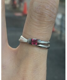 no brand | シルバー二連ルビーリング(リング)