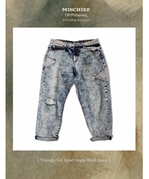 MISCHIEF（taiwan） | Triangle Cut Apart Angle Wash Jeans(デニムパンツ)