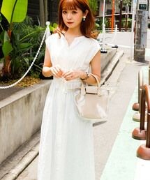 VANNIE U | VANNIE U コットン刺繍ドローノースリワンピース(ワンピース)