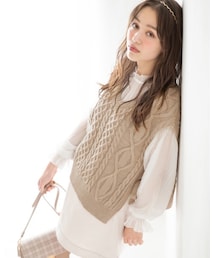 Heather | サイドリボンニットベストSET　868777(その他トップス)