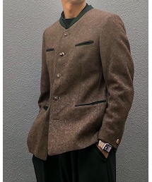 古着 | マオカラージャケット　ブラウン(ノーカラージャケット)