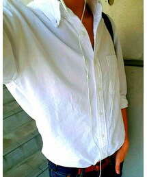 UNIQLO | MEN フランネルシャツ（無地・ボタンダウンカラー・長袖）(シャツ/ブラウス)