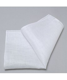 ozie | リネン（麻）100％　白無地ポケットチーフ・日本製(ハンカチ/ハンドタオル)