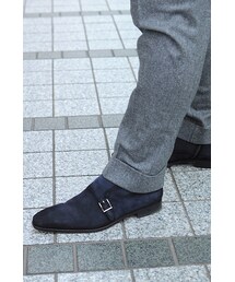 MAGNANNI | MAGNANNI ネイビースウェード　ダブルモンクストラップ　ブーツ(ブーツ)