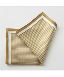 ozie | シルク100%　千鳥格子プリント　ポケットチーフ　日本製(ハンカチ/ハンドタオル)