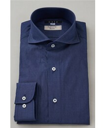 ozie | イタリア製ALBIATE DENIM(アルビアーテ デニム)インディゴ染めシャンブレー生地使用 ホリゾンタルカラーシャツ(シャツ/ブラウス)