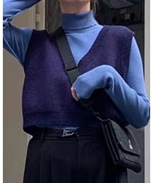 MOWENTI | 葡萄紫针织马甲(ベスト)