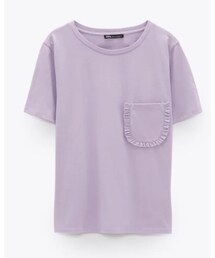 ZARA | 荷葉邊口袋T恤 NT$290(Tシャツ/カットソー)