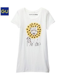 GU | 花ライオンロンT(Tシャツ/カットソー)