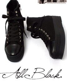 楽天 | 厚底ハイカット 黒(スニーカー)