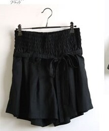 オシャレウォーカー | スーツ生地ハーフパンツ 黒(その他パンツ)