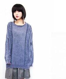 オシャレウォーカー | ストーンウォッシュ加工ニット(重い…)(ニット/セーター)