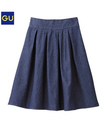 GU | デニムフレアスカート(デニムスカート)