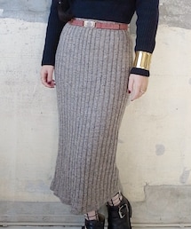 DEPT | USED RIB HEATHER GRAY TIGHT SKIRT(スカート)